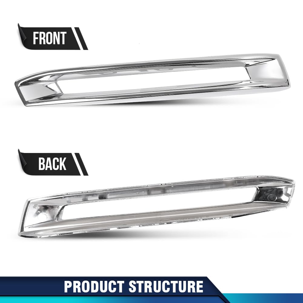 PIT66 Front Fog Light Cover Chrome Trim Driver and Passenger Side Compatible with Benz X166 GL500 GL550 GL63 AMG 2013-2016 A1668851774 A1668851874