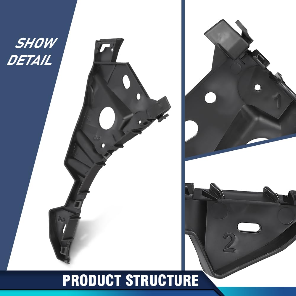 PIT66 Front Left Driver Side Bumper Grille Bracket, Black