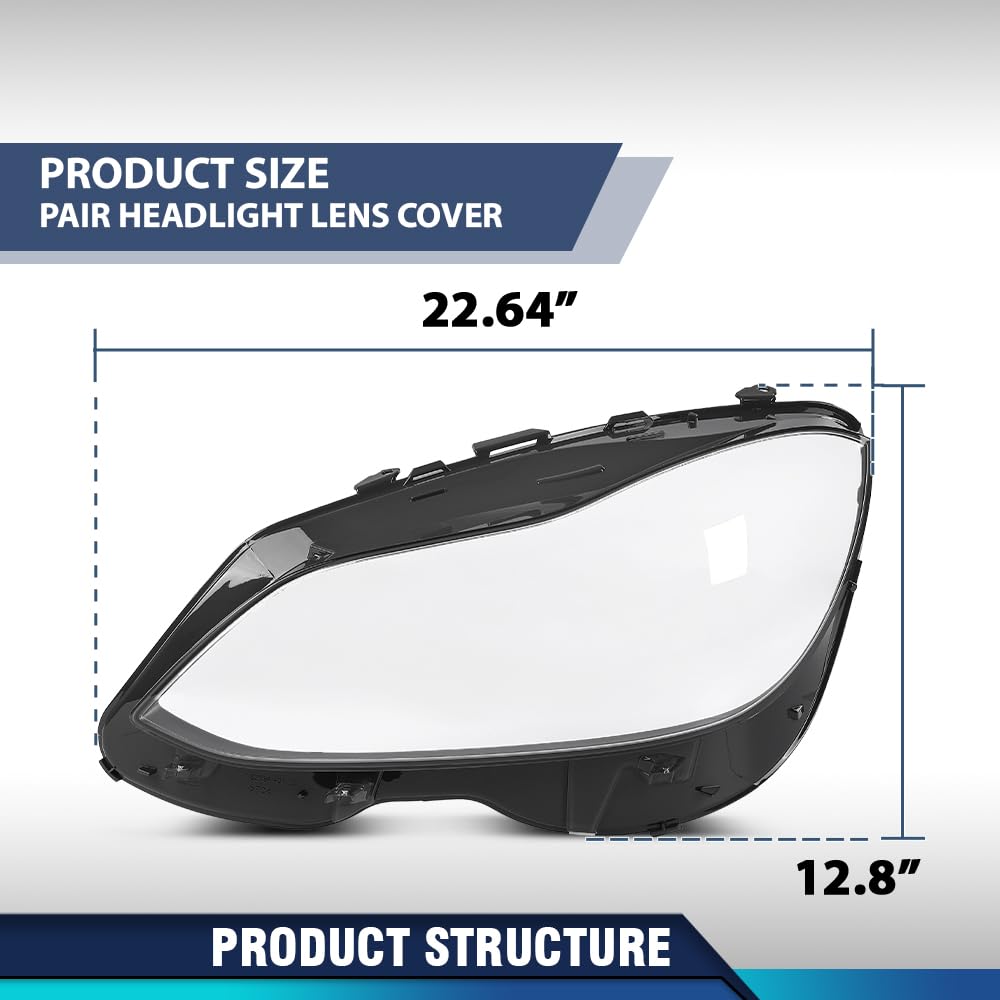 PIT66 Headlight Lens Cover Left Side, Headlamp Len Cover Clear Len