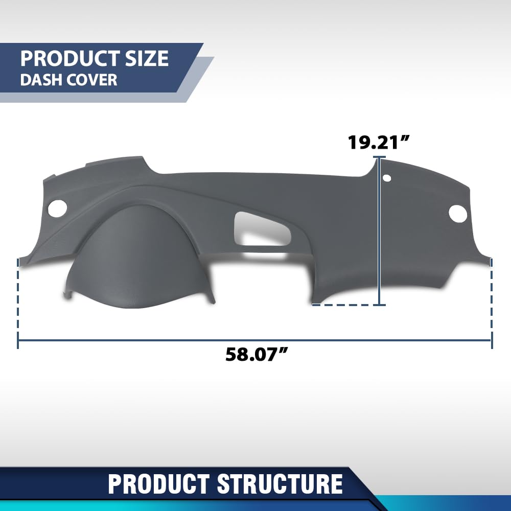 PIT66 TPE Dash Cover Fit 2004-2008 Acura TL Dash Cover 30-408LL Light Grey