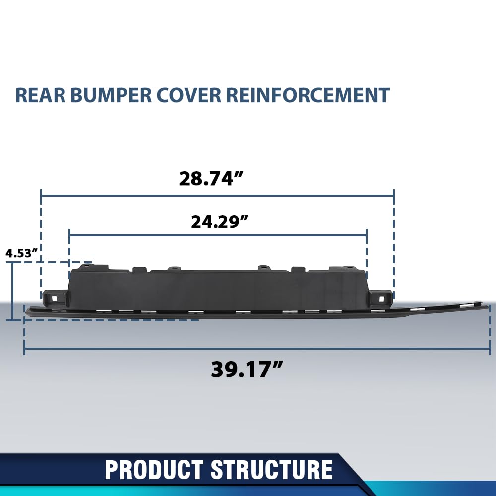 PIT66 Rear Bumper Reinforcement, CH1140101 Black Bumper Face Bar Retainer