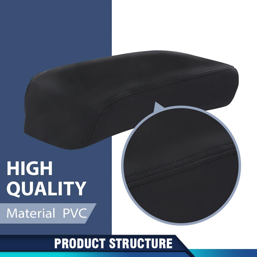 PIT66 Console Lid Armrest Cover Stitch Black Fit Ford Explorer 2011-2018