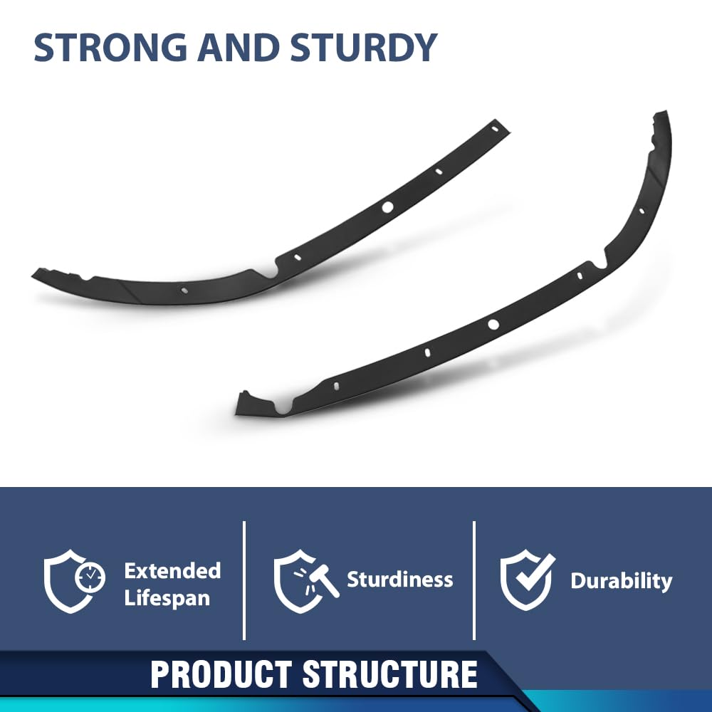 PIT66 Front Bumper Grille Molding Strip 2PCS Compatible with Chevy Malibu 2016-2021 23478391, 23478390, GM1046122, GM1047122 Black