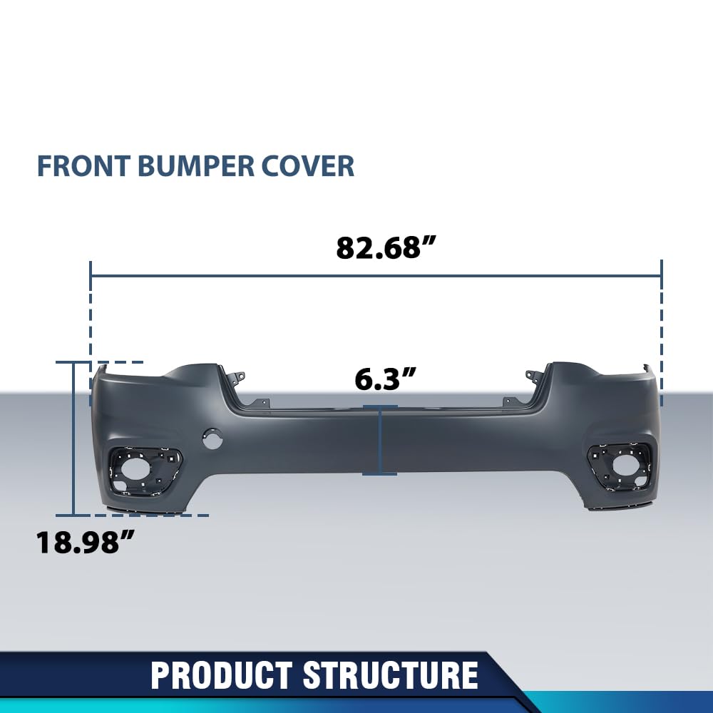 PIT66 Front Upper Bumper Cover Fascia Fit Jeep Cherokee 2019-2023