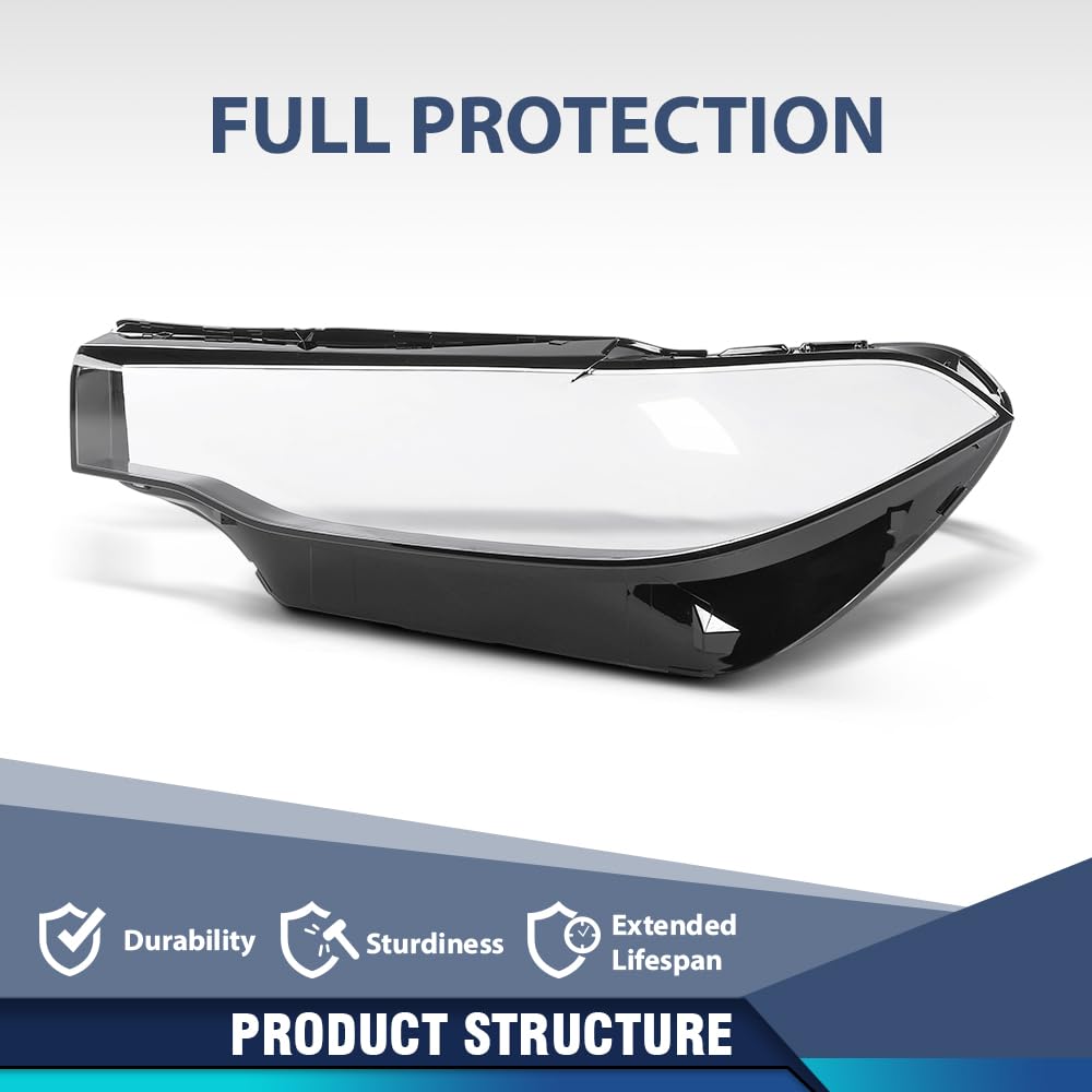 PIT66 Front Left Headlight Lens Cover 1 Pc, Headlamp Lens Cover Clear Lens