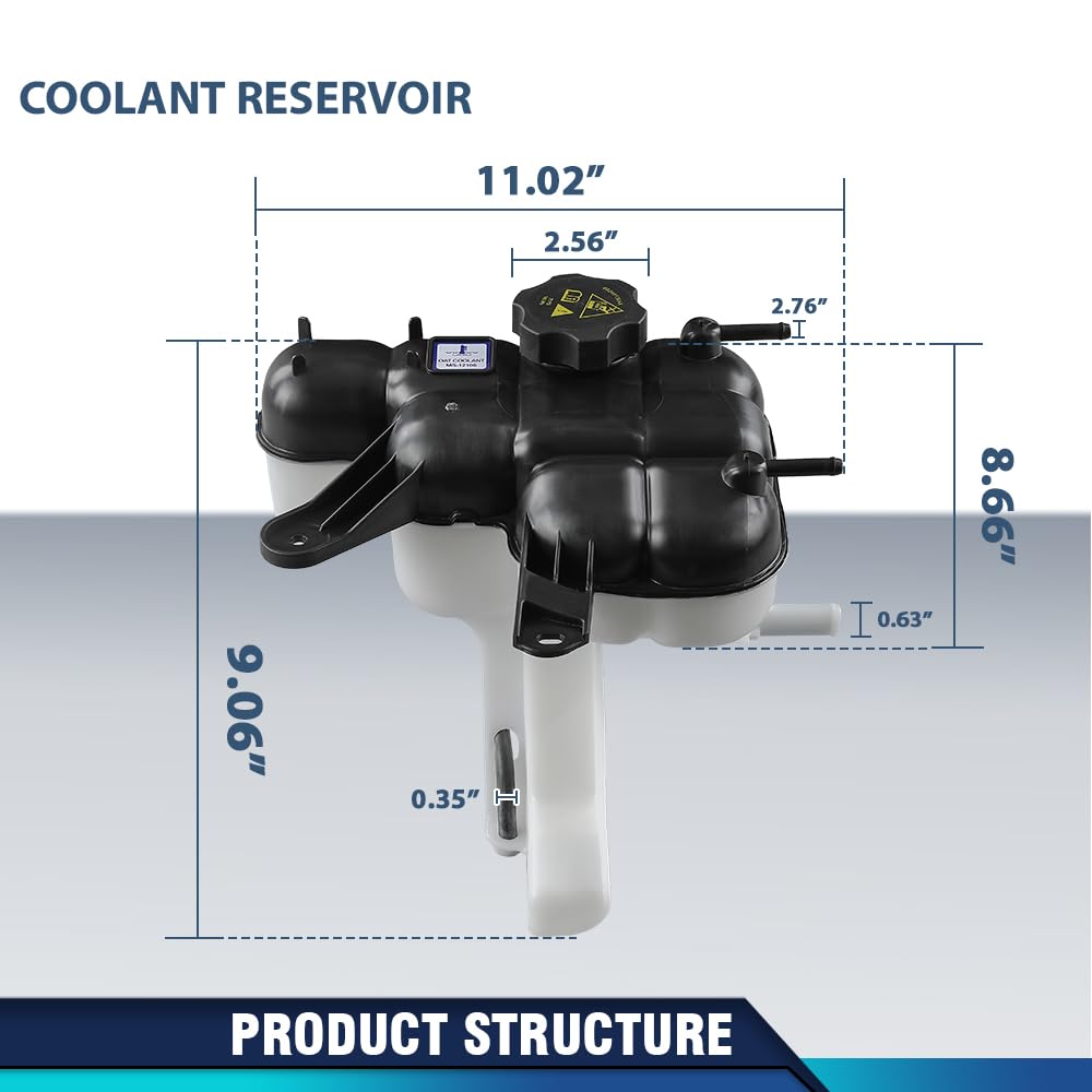PIT66 Coolant Reservoir with Cap Fit Jeep Grand Cherokee 2016-2021