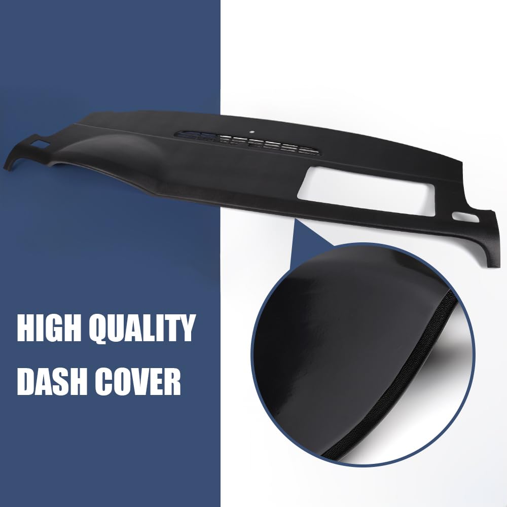 PIT66 TPE Dash Cover Compatible with Chevy Tahoe Suburban/GMC Yukon XL 2007-2014, Fit Chevy Avalanche Silverado/GMC Sierra 2007-2013, Fits Models Without Dash Speaker & Amp Black