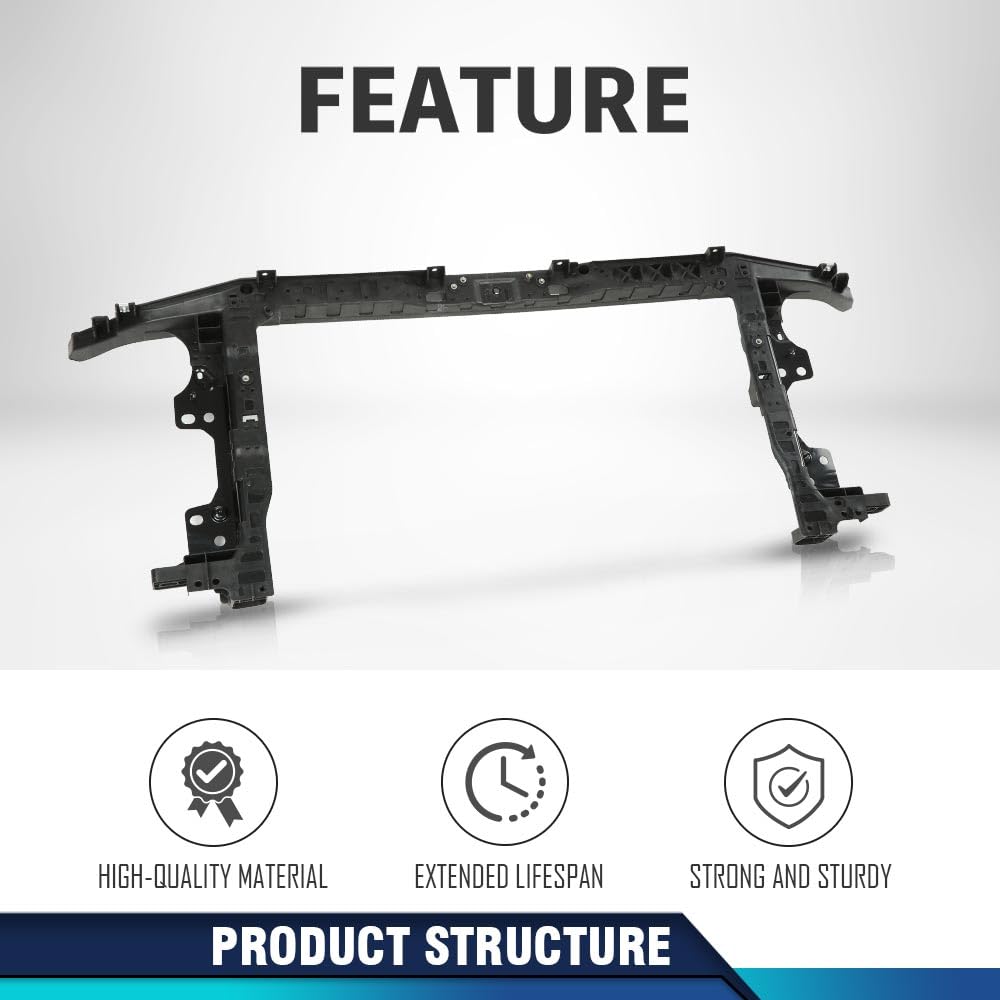 PIT66 Front Radiator Support Assembly Compatible with Hyundai Elantra 2021 2022 2023 HY1225222, 64101AB000 Black