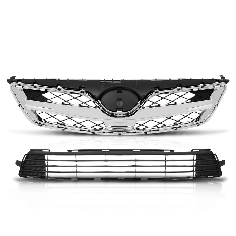 PIT66 Front Bumper Upper Lower Grille Set Fit Toyota Corolla 2011-2013