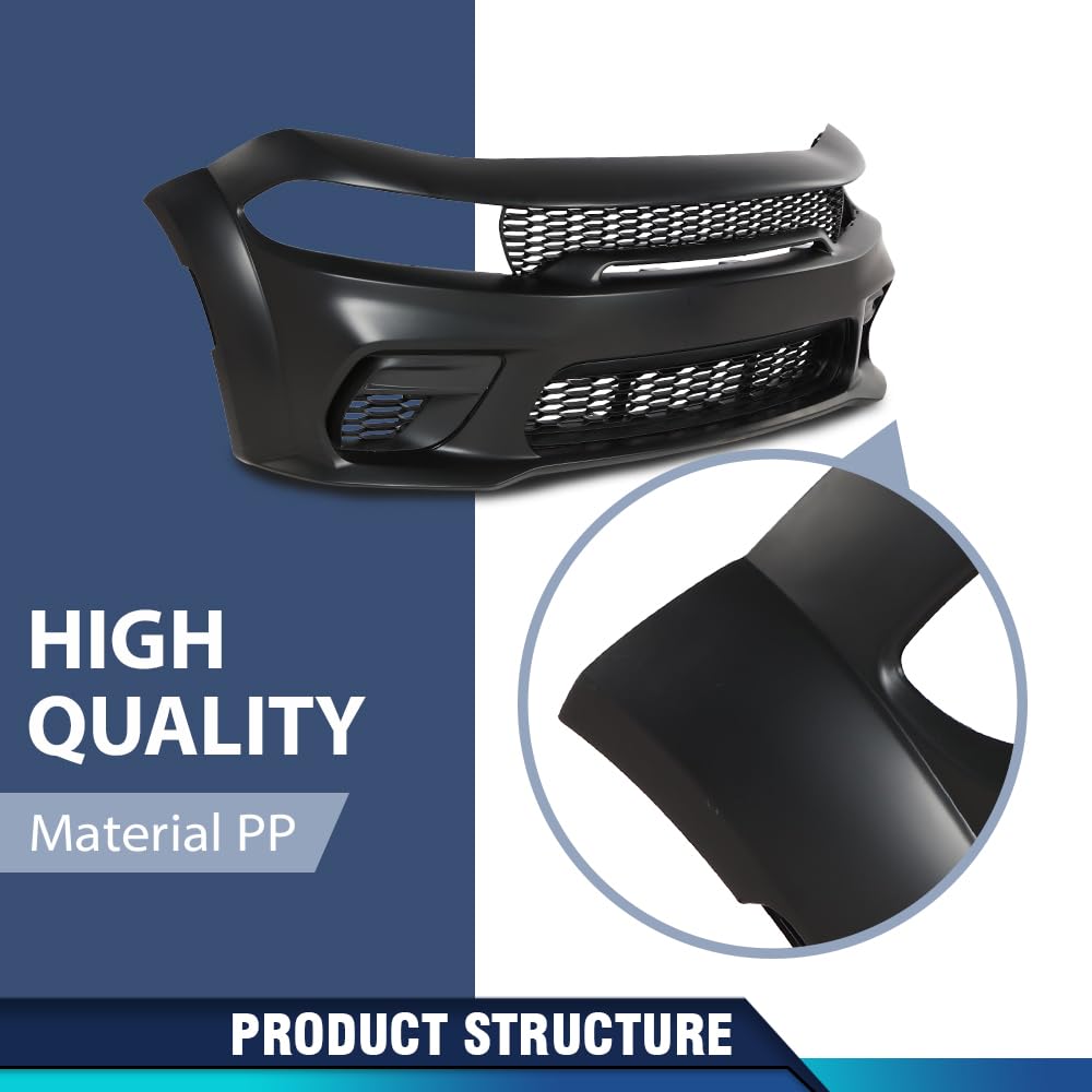 PIT66 Front Rear Bumper Body Kit Fit Dodge Charger SRT Style 2015-2023