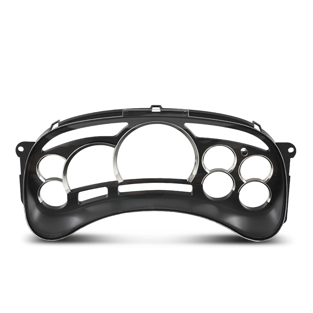 PIT66 Instrument Gauge Cluster Lens Cover Chrome Rings Compatible with Chevy Silverado Avalanche Tahoe GMC Sierra Yukon Suburban 2003-2006 12240394 Dash Bezel Trim