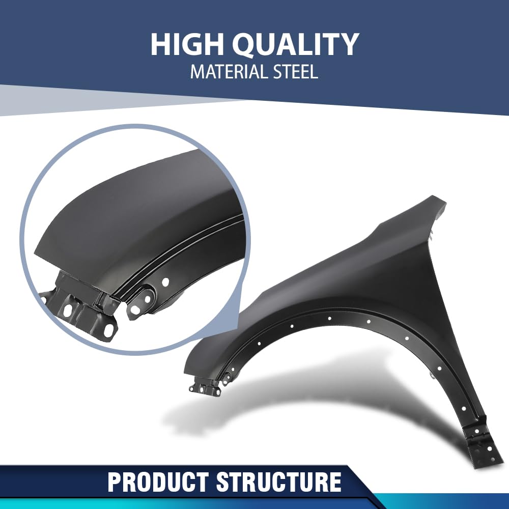 PIT66 Front Left Driver Side Fender 1PC Compatible with Cadillac XT4 (submodel: Luxury, Premium Luxury, Sport) 2019 2020 2021 2022 2023 84216122, GM1240412 Black