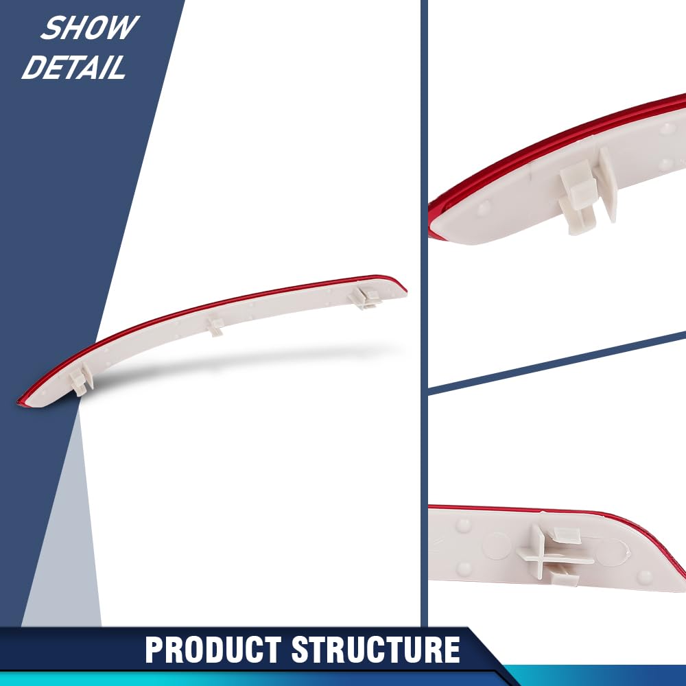 PIT66 Rear Right & Left Bumper Reflector, Red