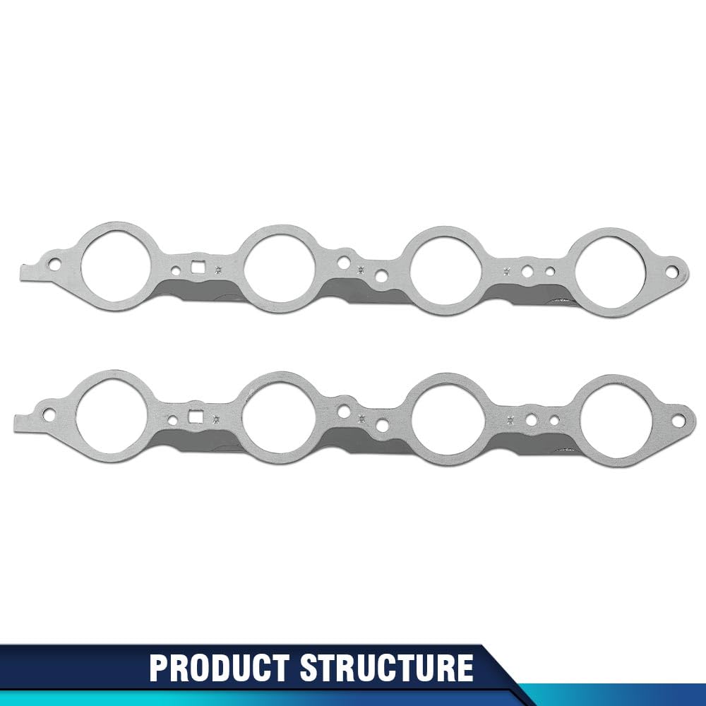 PIT66 Exhaust Manifold Gasket Set Multi-Layer Steel Header Compatible with All LS Series Engines (Except LS7) LS1 LM7 LR4 LQ4 LS6 L59 LQ9 LM4 L33 LS2 LH6 L92 L76 LY2 LY5 LY6 12617944