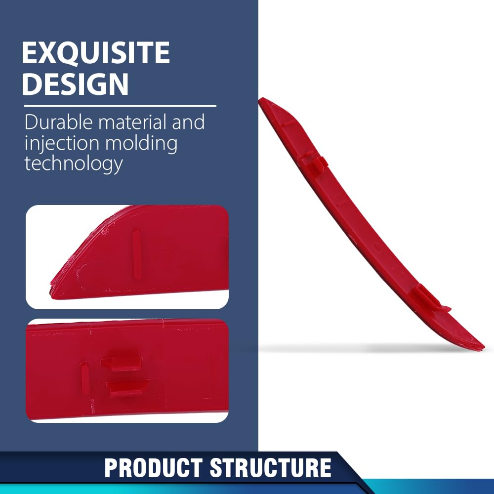 PIT66 Rear Bumper Reflector Left Driver Side, BM1184100 Red