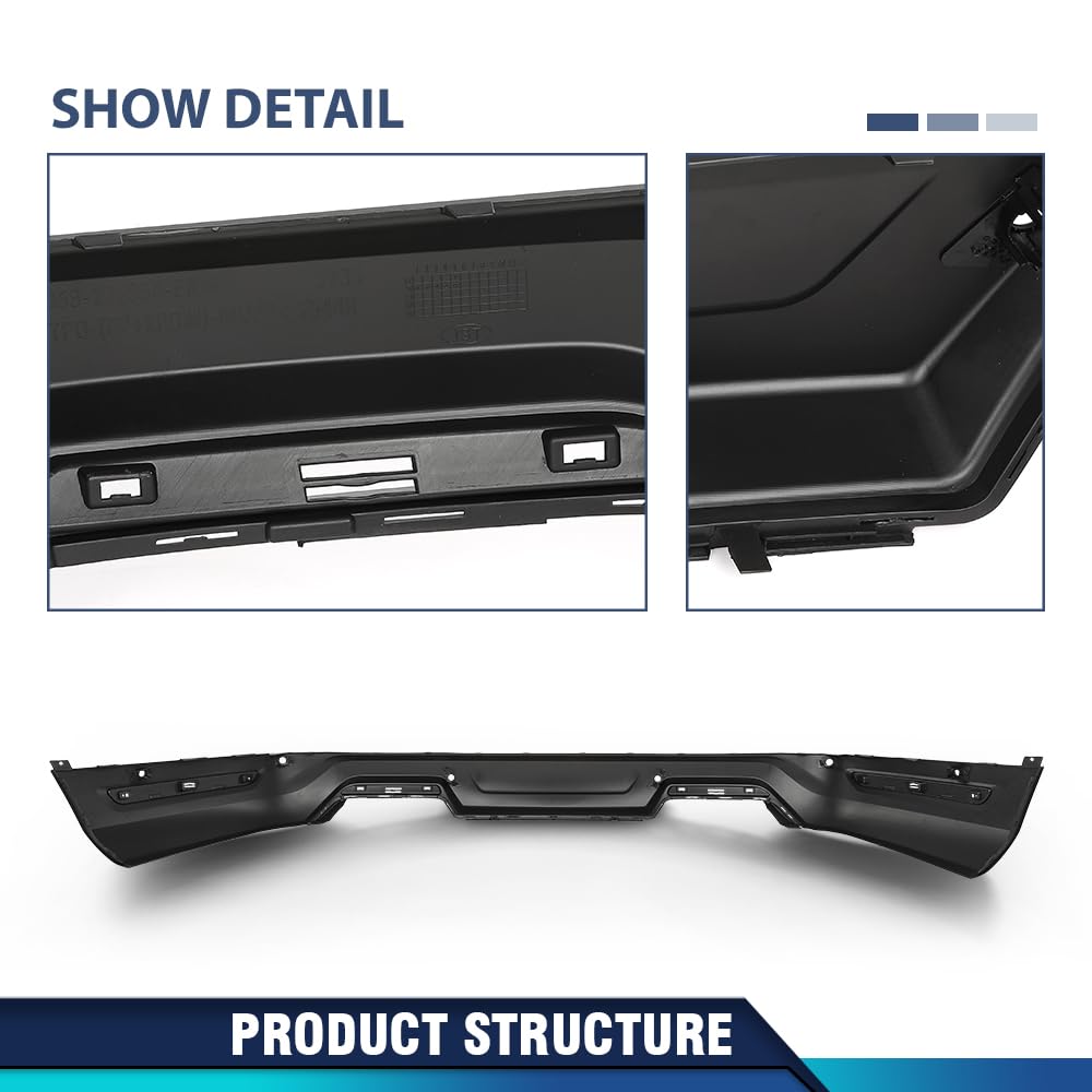 PIT66 Rear Lower Bumper Cover Primed Compatible with Ford Explorer Limited/Platinum/Sport Sport Utility 4-Door 2018-2019 FO1115139, JB5Z17K835DA Black PP