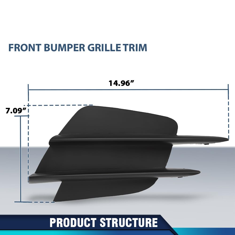 PIT66 Front Bumper Lower Side Grille Trim Compatible with Benz C-Class AMG-Line 2019-2021 Facelift (W205, S205, C205, A205), Only Fit AMG-Line Bumper, 2058857202, 2058857302 Black