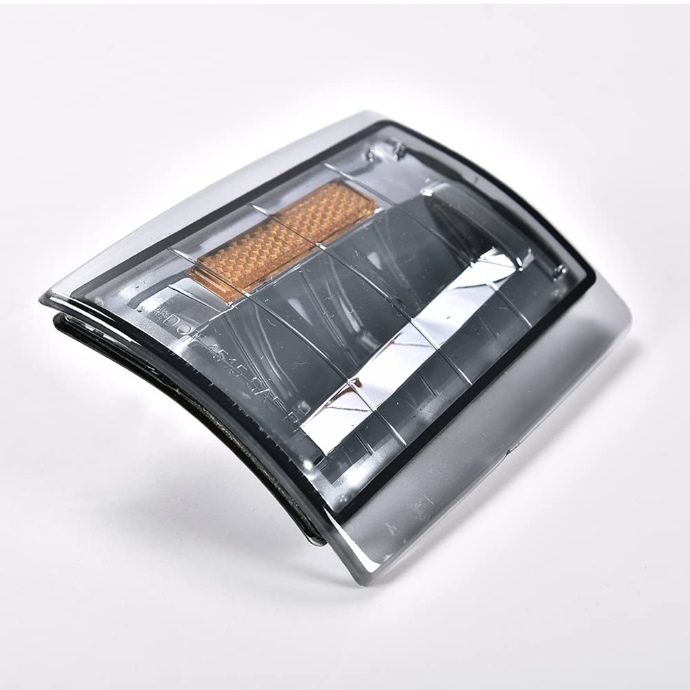 PIT66 Corner Signal Side Marker Lamps, Compatible with 94-99 Chevy C/K 1500 2500 3500 Suburban/95-99 Chevy Tahoe/94 Chevy Full Size Blazer Smoke Lens Chrome Housing Amber Reflector