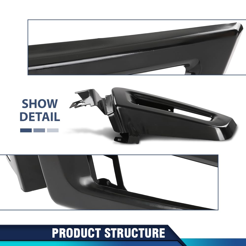 PIT66 Front Bumper Face Bar End Extension Left Driver Side, FO1004119 Black