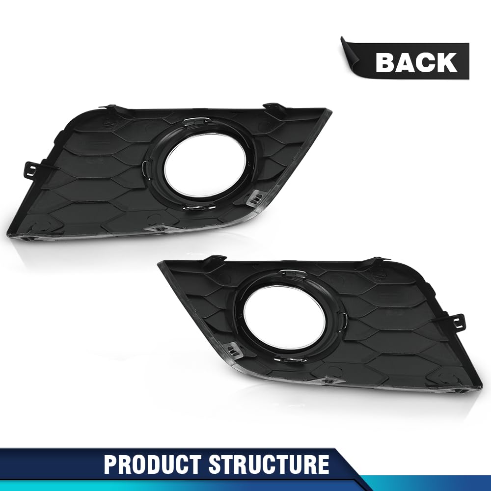 PIT66 New Pair Front Bumper Fog Light Lamp Frame Covers w/Hole Chrome Compatible with Nissan Sentra 2016-2019 622564AF0B 622574AF0B NI1039142 NI1038142 Fog Lamp Accessories
