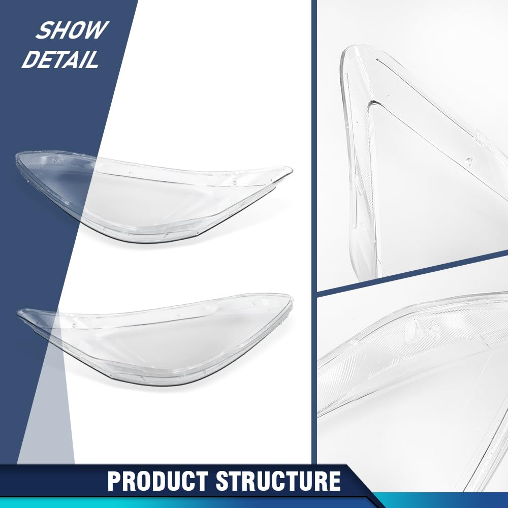 PIT66 Front Headlight Lens Headlamp Cover Shells Left & Right Pair