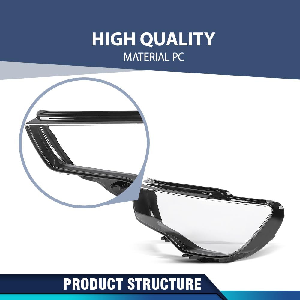 PIT66 Front Left Headlight Lens Cover 1 Pc, Headlamp Lens Cover Clear Lens