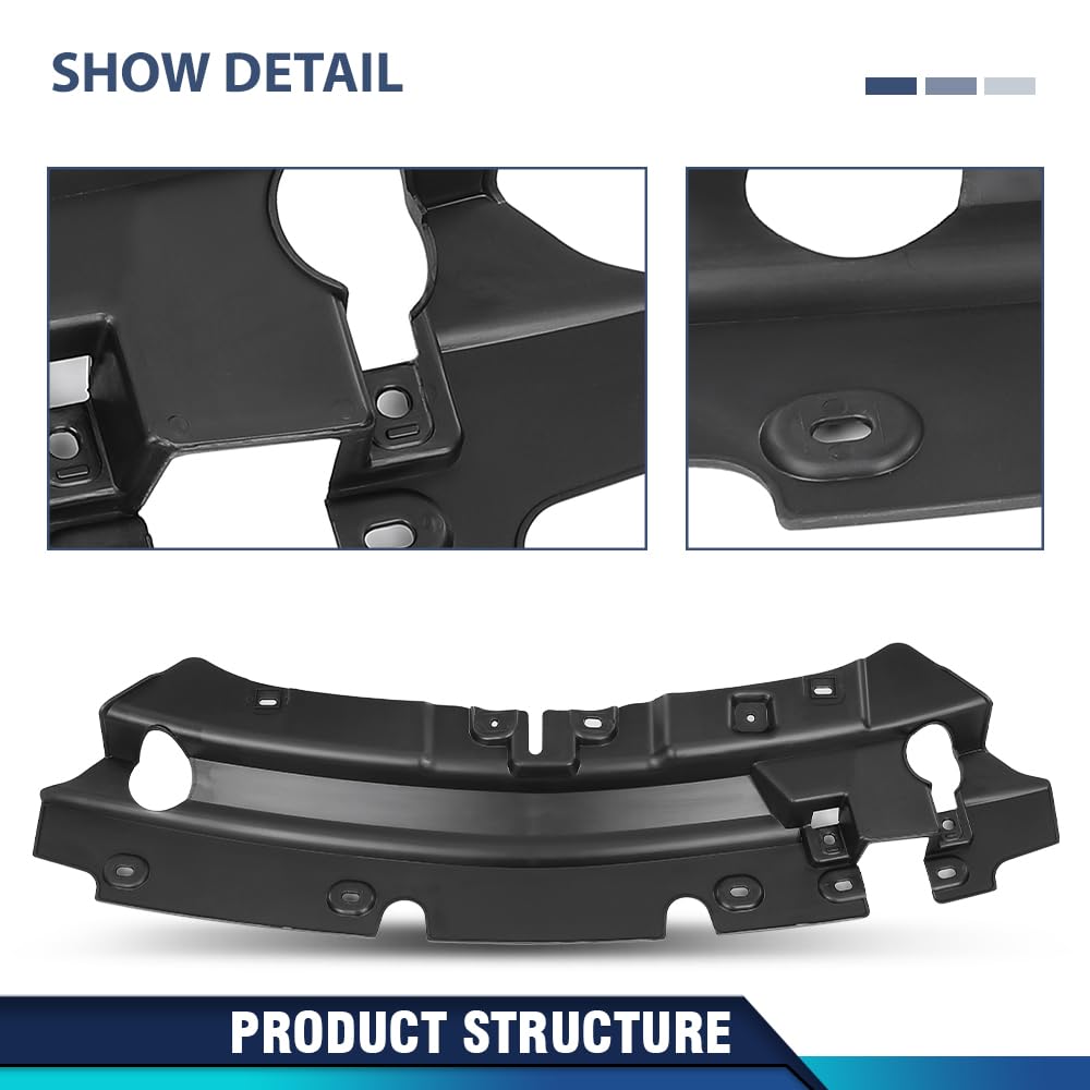 PIT66 Radiator Support Cover Upper Air Deflector Compatible with Ford Escape 2017-2019 GJ5Z16A238A, FO1224126 Black PP