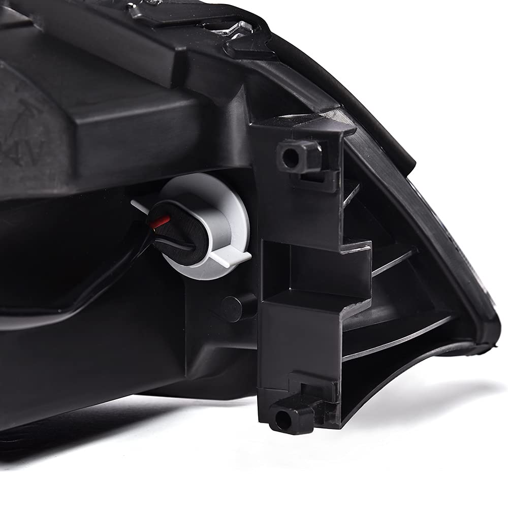 PIT66 Headlight Assembly Compatible with 06-13 Chevy Impala / 14-16 Impala Limited / 06-07 Chevy Monte Carlo Halogen Headlamps Assembly Accessories Clear lens Black Housing Clear Reflector