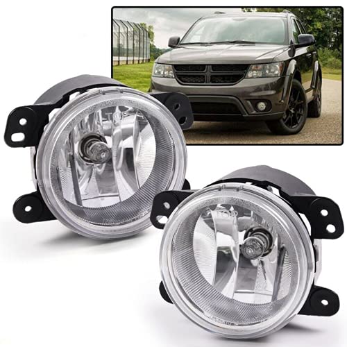 PIT66 2Pcs Clear Lens Driving Fog Lights Lamps, Replacement 5182026AA