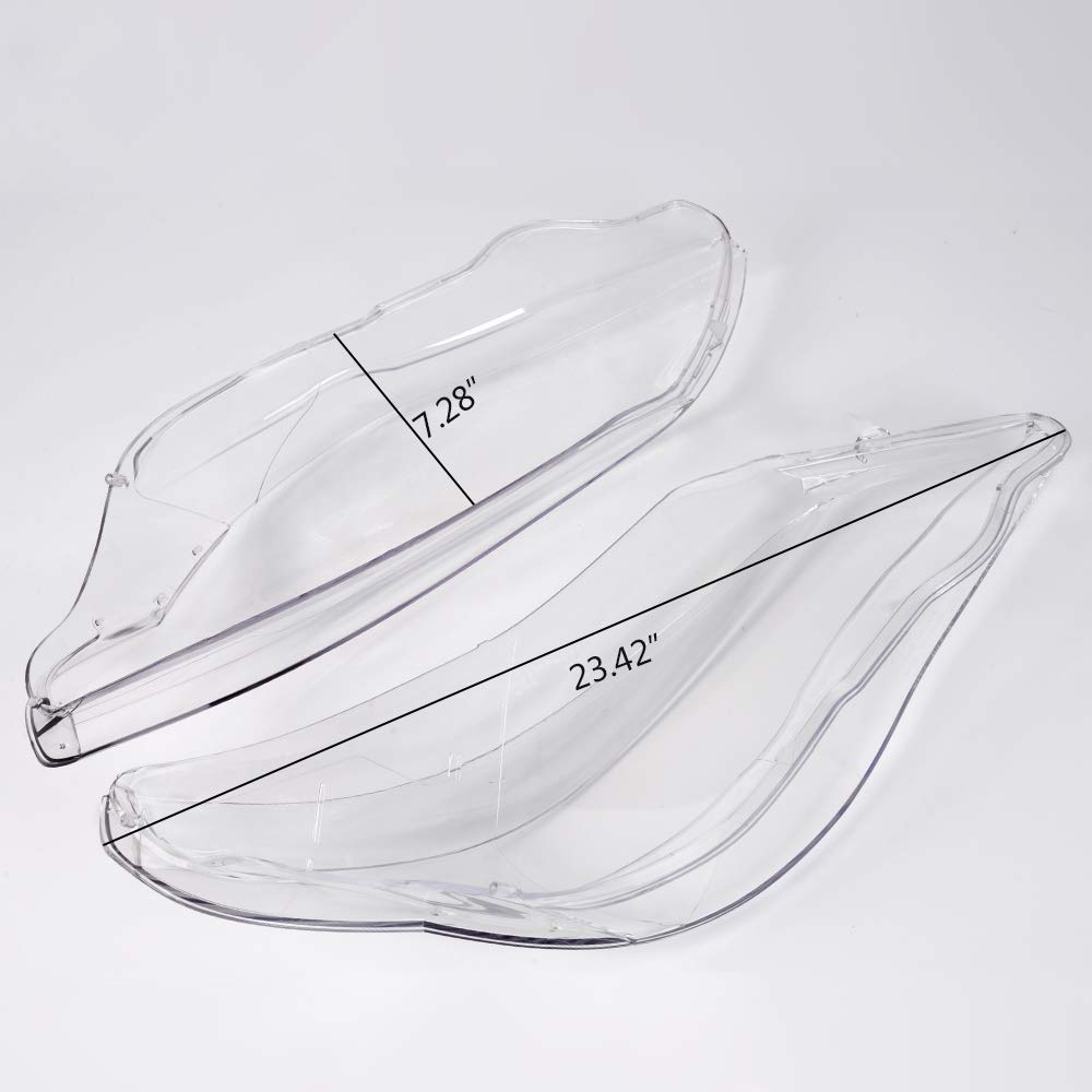 PIT66 Headlight Headlamp Clear Lens Cover Compatible with BMW 5 E60 E61 525i 530i 545i 550i 2Pcs