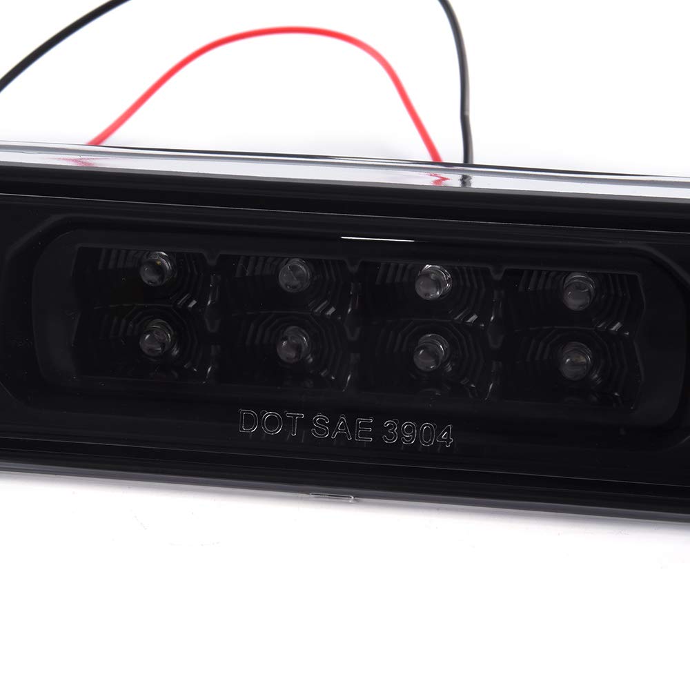 PIT66 LED 3rd Brake Light, Compatible with 99-04 Jeep Grand Cherokee Rear Roof Center LED Third 3rd Brake Light Assembly High Mount Stop Tail Lamp Black Housing Clear Lens