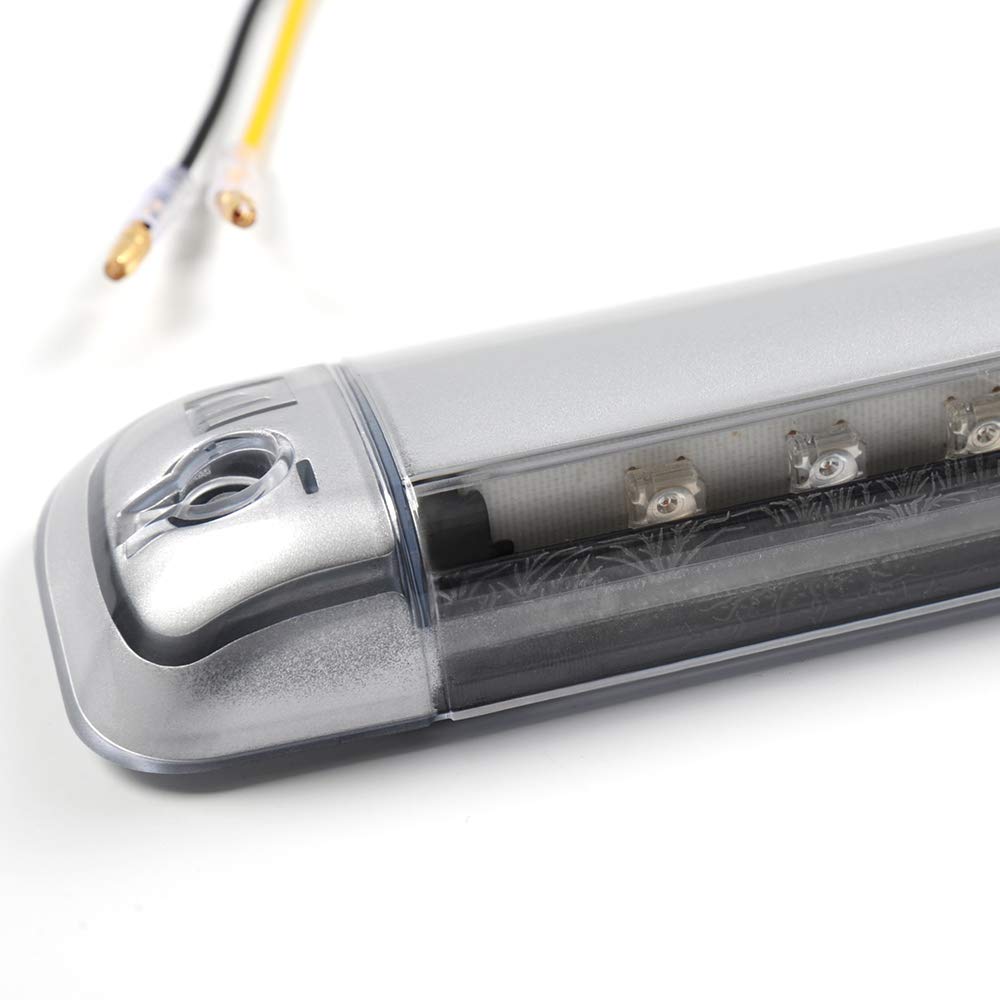 PIT66 LED 3rd Brake Light, Compatible with 92-99 Chevy Suburban / 92-04 Yukon / 95-00 Tahoe Center High Mount Stop Light Third Lamp Assembly Clear Lens Chrome Housing