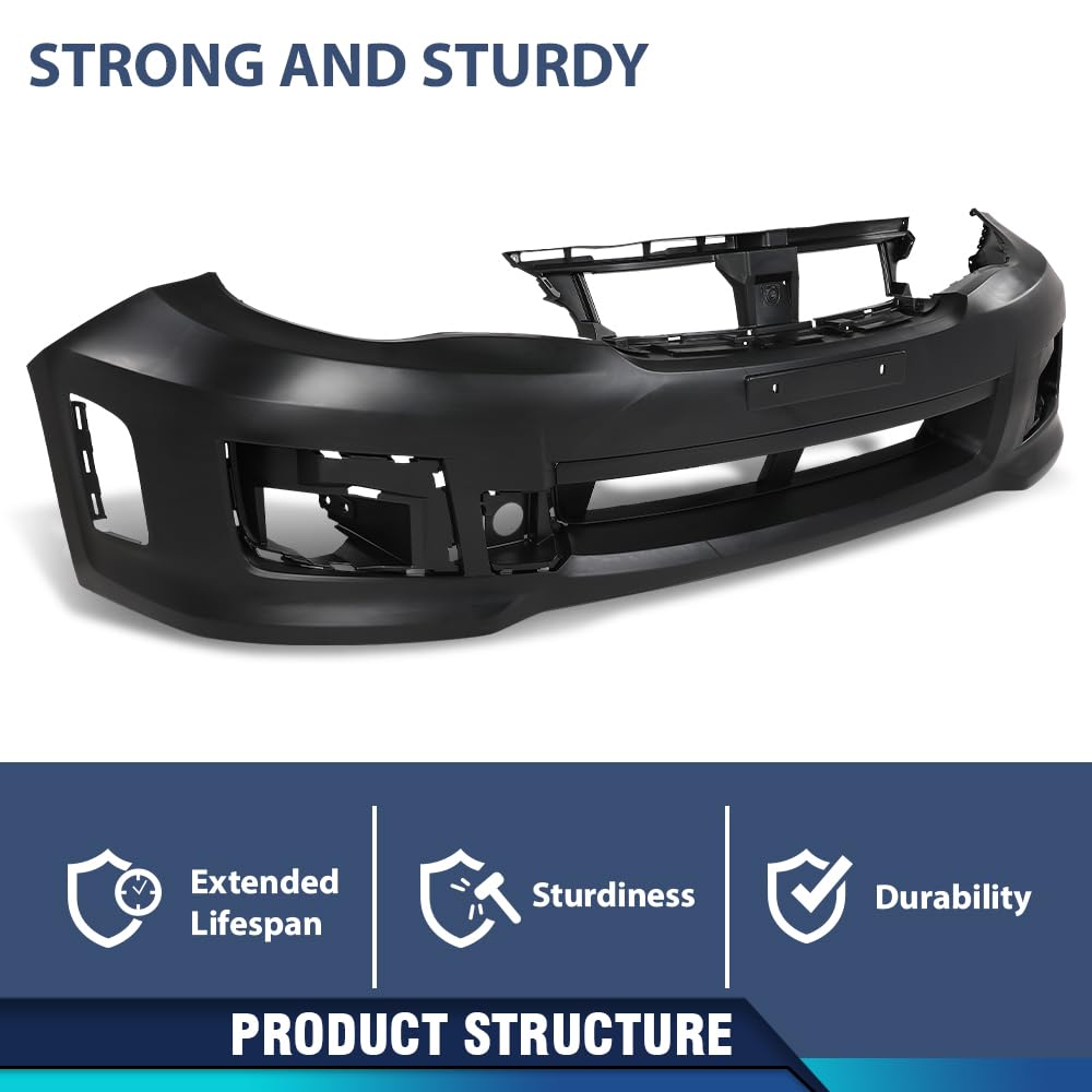 PIT66 Front Bumper Cover Primed Compatible with Su.baru Impreza (submodel: WRX, WRX Limited, WRX Premium, WRX STI, WRX STI Limited) 2011-2014 57704FG113, SU1000167 Black PP