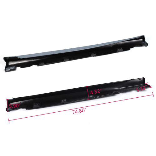 2Pack Left+Right Side Exterior Rocker Panel Molding Trim Compatible for Ford Focus 2012-2017 Primed Black Replaces CP9Z5810176A CP9Z5810177B (Passenger & Driver Side)