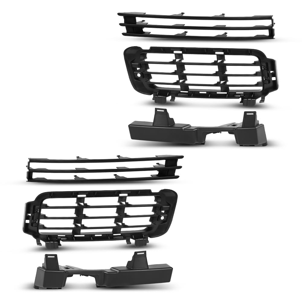 PIT66 Front Bumper Grille Grill Insert Compatible with 2013 2014 2015 2016 2017 Land Rover Range Rover LR046709 Black