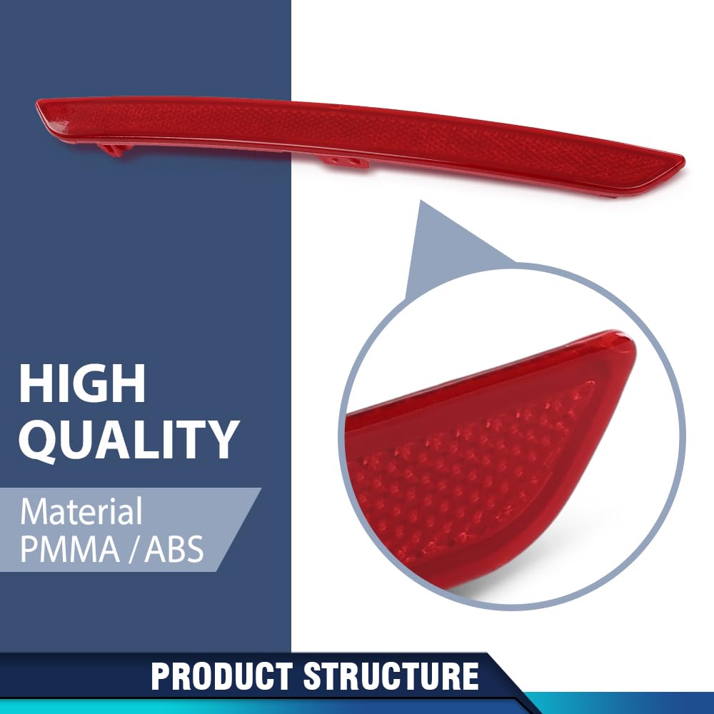 PIT66 Rear Bumper Reflector Left and Right Side Compatible with BMW 428i 430i 435i 440i Gran Coupe 2014-2020 with M Package BM1184107, BM1185107, 63147847233, 63147847234 Red Lens