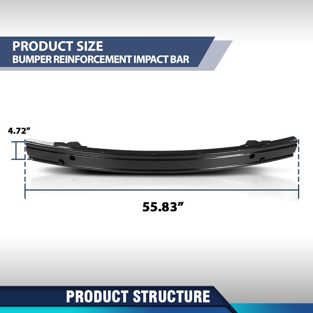 PIT66 Rear Bumper ReinForcement Steel 1 PC, FO1106370 Black