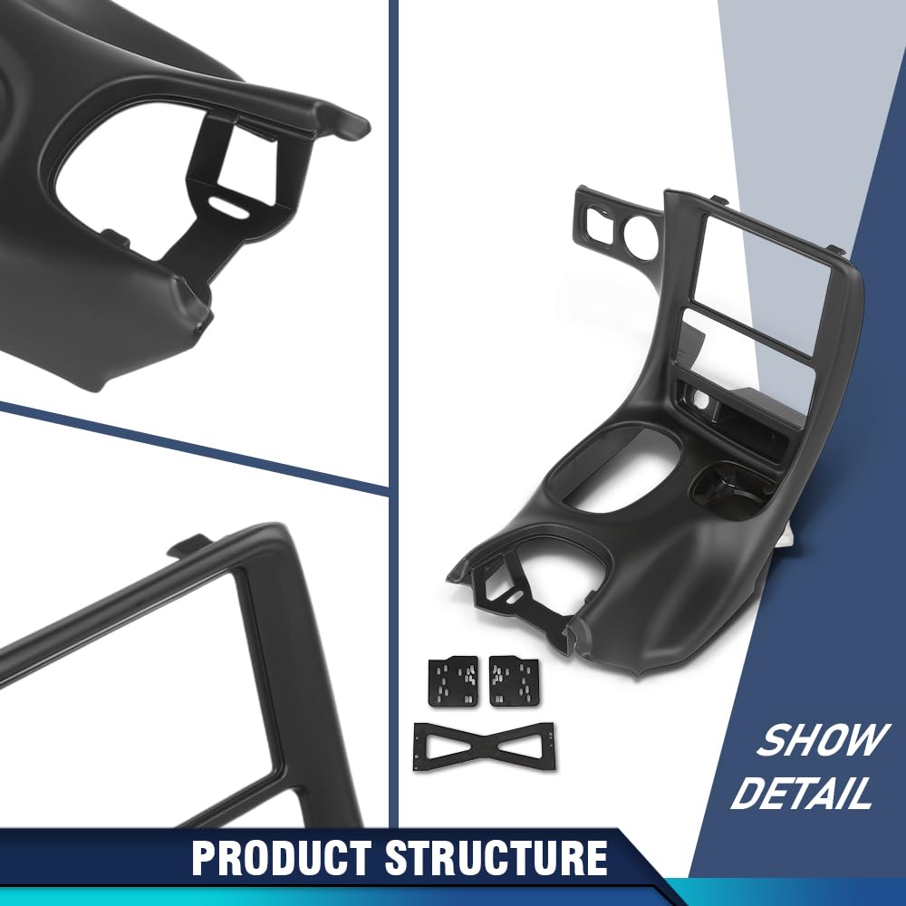 PIT66 Double Din Dash Kit Fit Chevy Corvette C5 1997-2004 Black