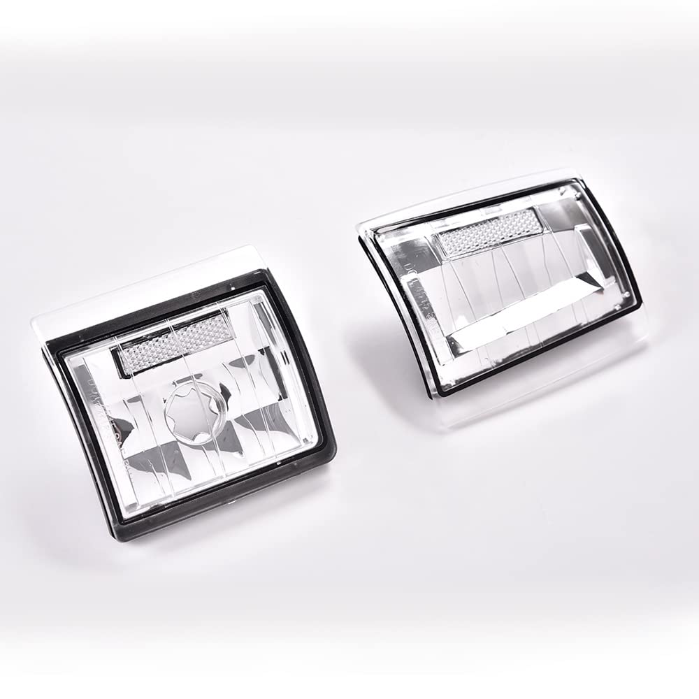 PIT66 Corner Signal Side Marker Light Lamps Compatible with 1994-1999 Chevy C/K 1500/2500/3500 Pickup,Compatible with 1994-1999 C/K 1500 2500 Suburban Blazer Clear Lens Chrome Housing Clear Reflector