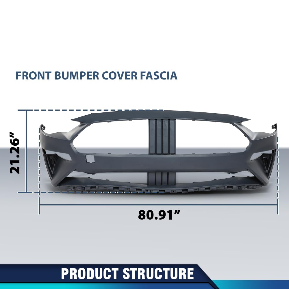 PIT66 Front Bumper Cover Fascia Primed Fit Ford Mustang 2018-2019