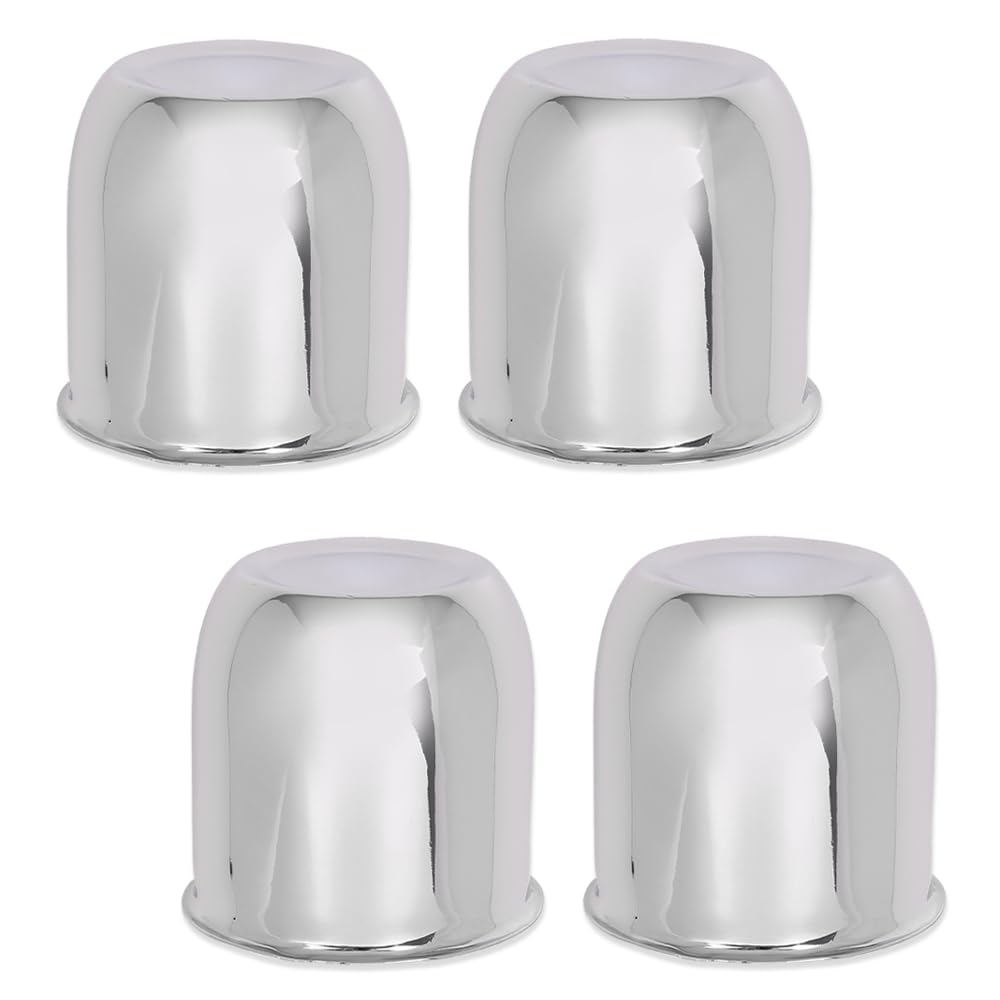 PIT66 4Pcs Chrome Trailer Wheel Center Caps Fit 3.25 Inch Center Bore