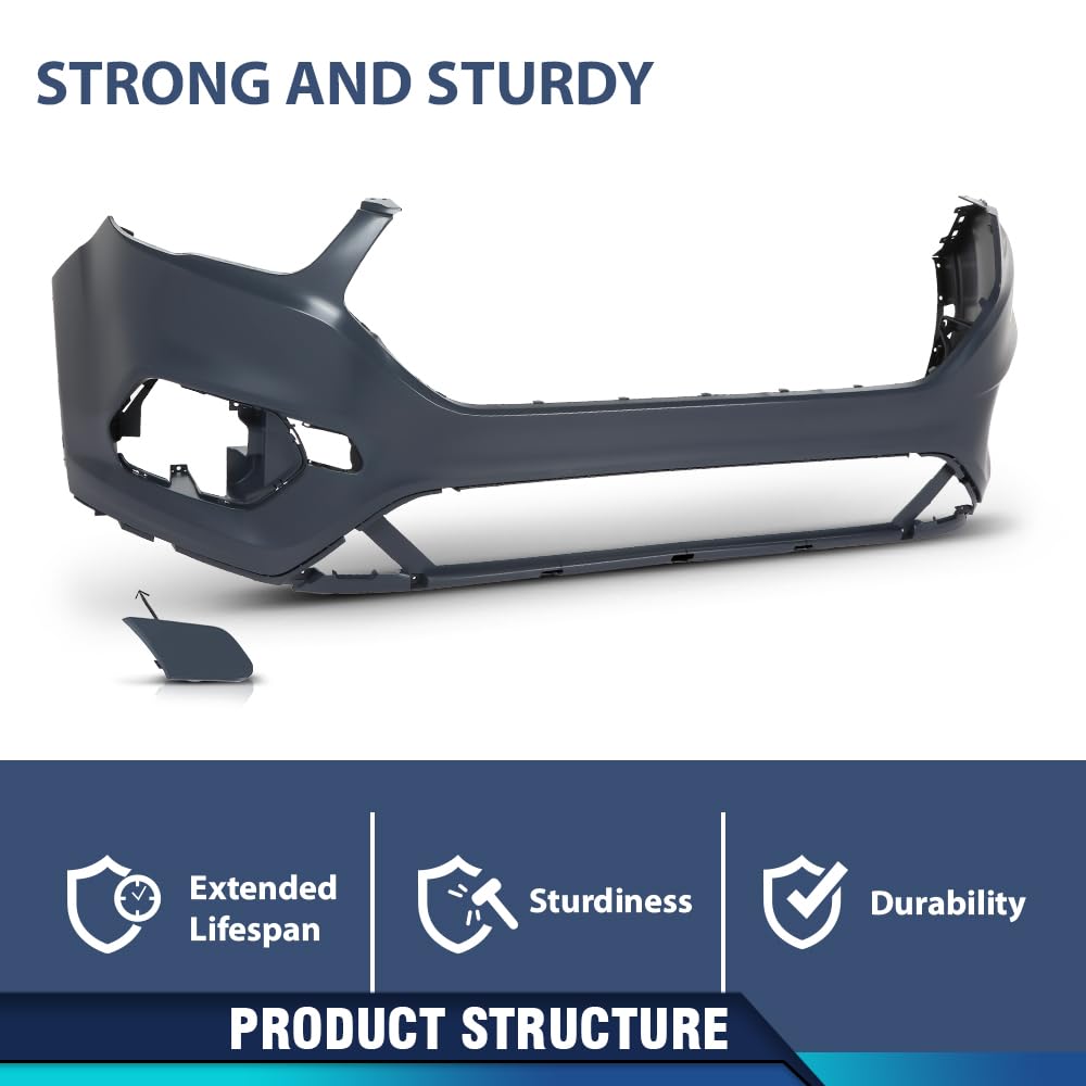 PIT66 Front Bumper Cover Primed w/Brackets Fit Ford Escape 2017-2019