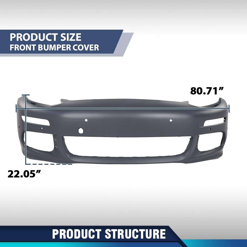 PIT66 Front Bumper Cover Fit Porsche Panamera 2014-2016 Black
