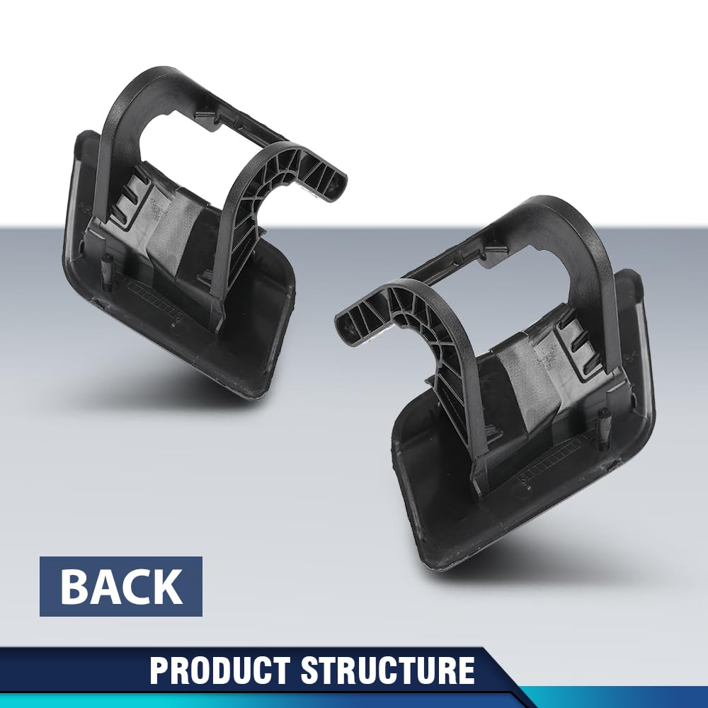 PIT66 Front Headlight Washer Nozzle Jet Cover Cap Pair Compatible with Benz C-Class W204 C250 C300 C350 C63AMG 2012-2015 A2048804224 A2048804324 Black