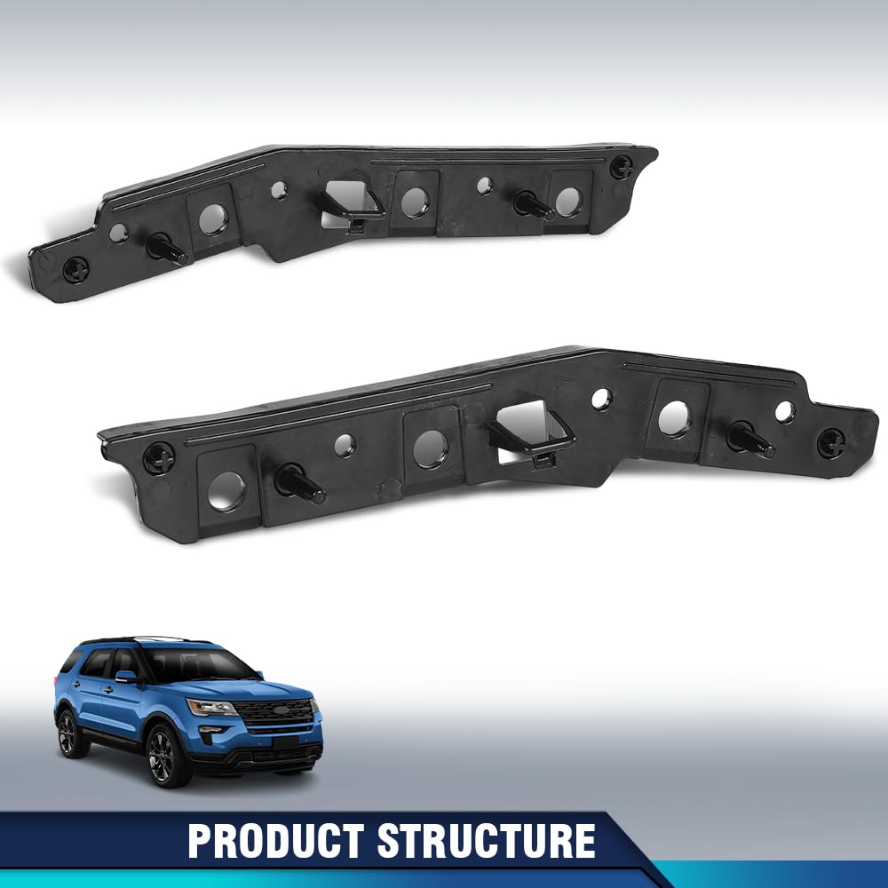 PIT66 Front Bumper Retainer Set, FO1043146, FO1042146 Black