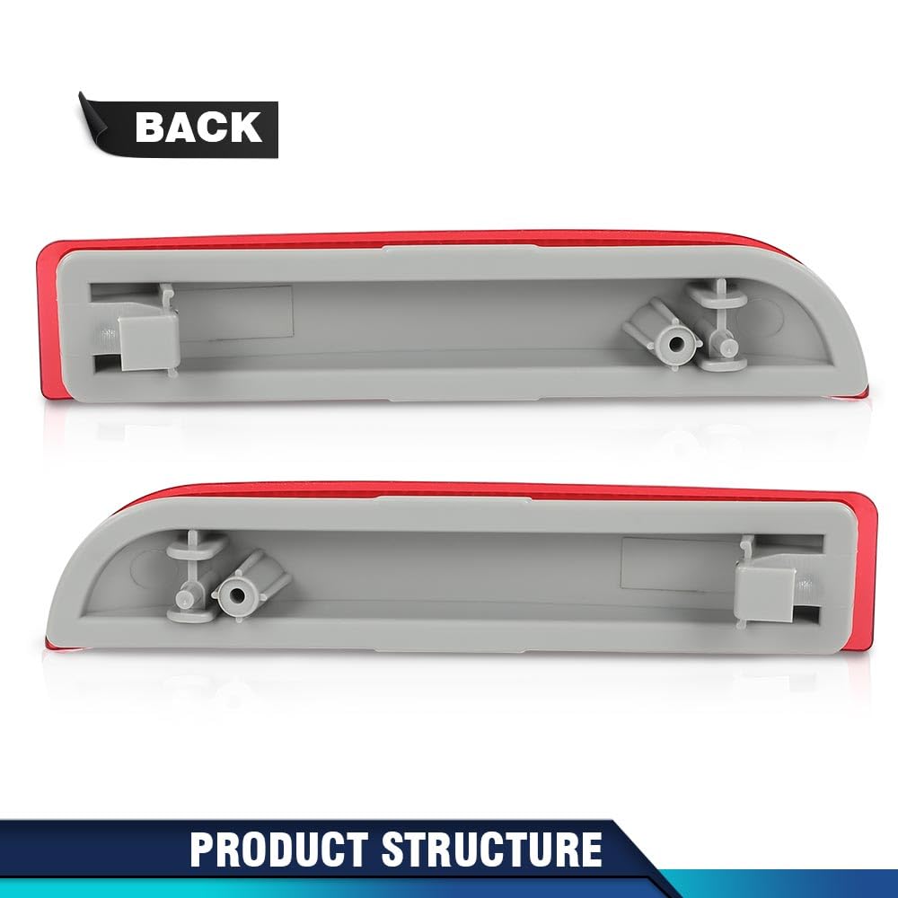 PIT66 Tail Brake Stop Lamp Rear Bumper Reflector Compatible with Toyota RAV4 2006-2012 Pair Red