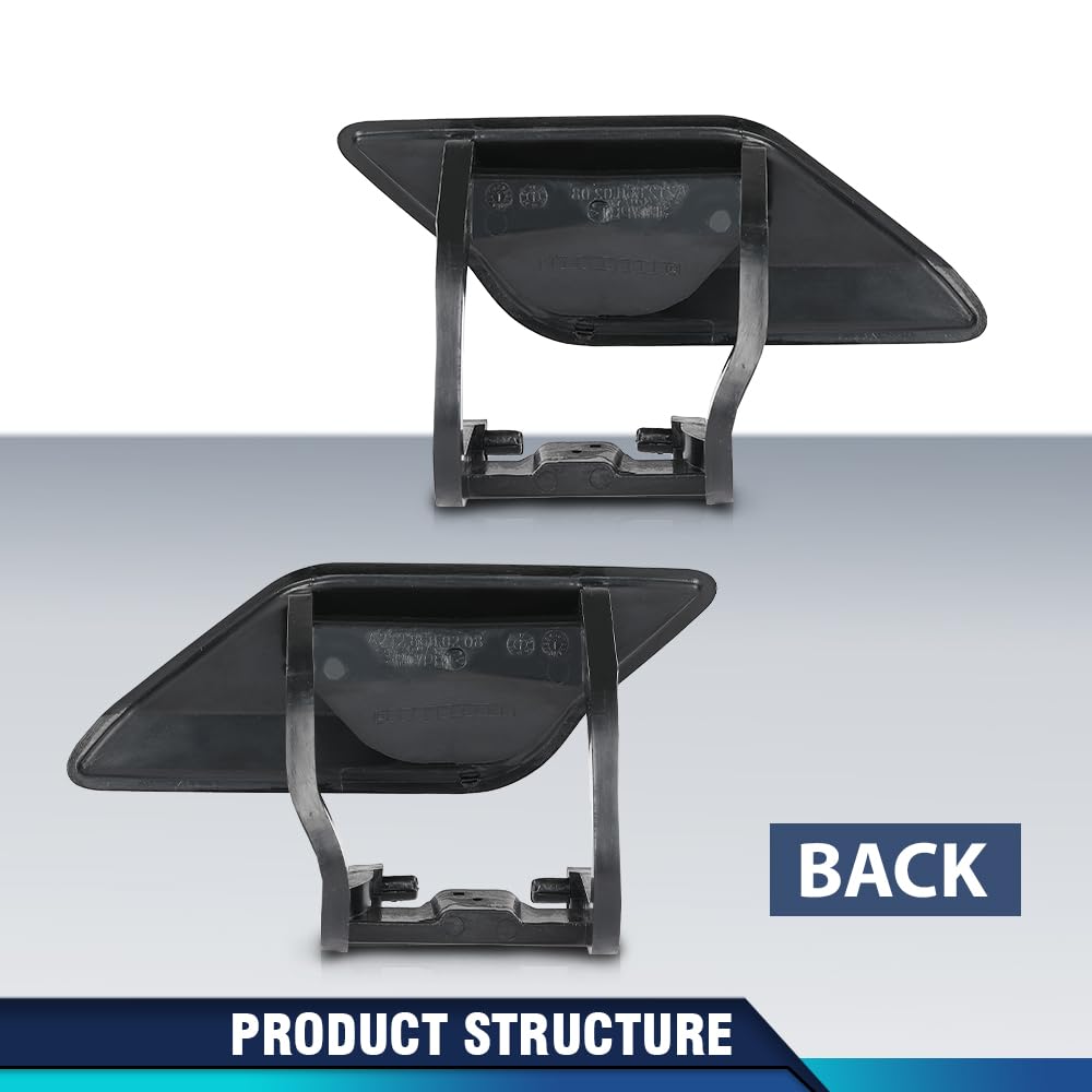 PIT66 Front Headlight Washer Cover Left & Right Compatible with Benz E-Class W212 E500 E350 E250 2009-2013 A2128600108, A2128600208 Black