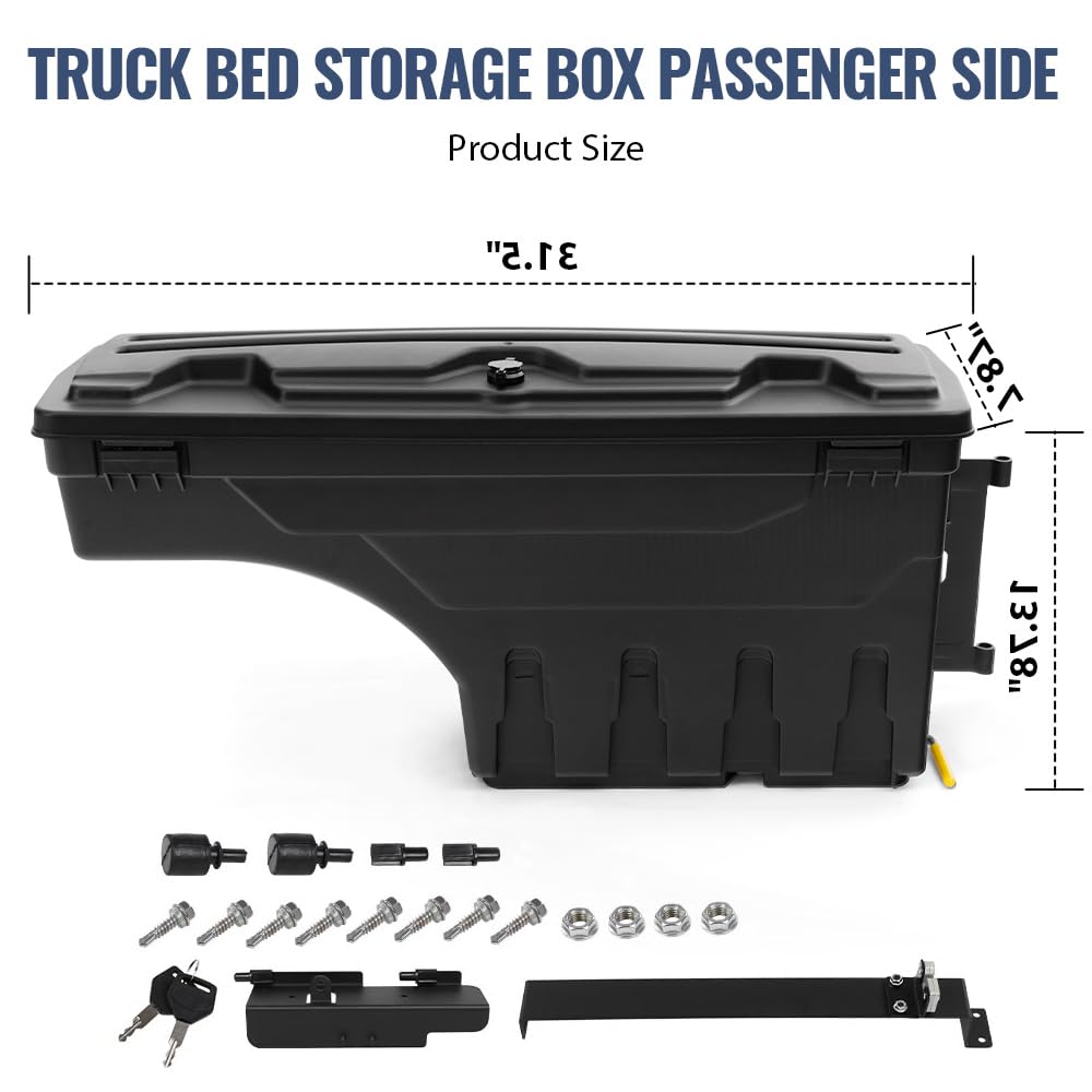 PIT66 Right Truck Bed Storage Box Fit Silverado & Sierra 1999-2007