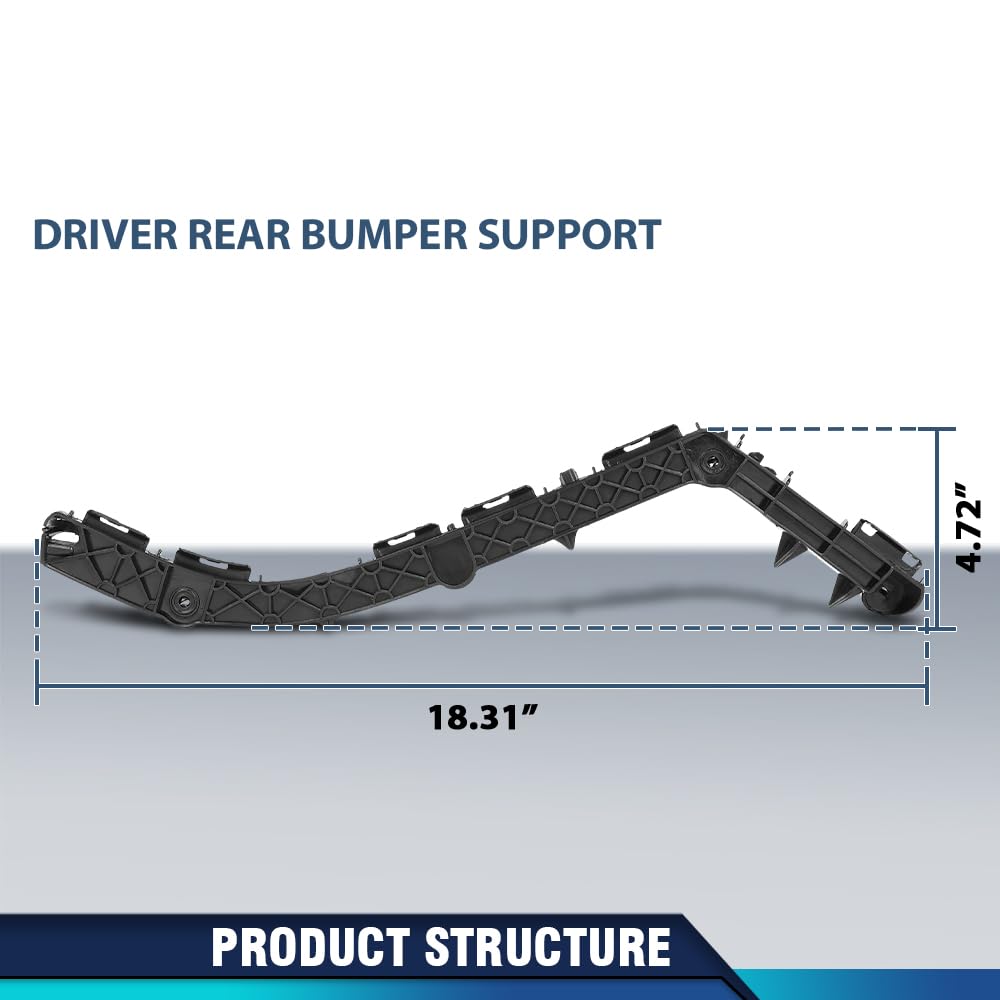 PIT66 Rear Left Bumper Cover Support Standard Line Driver Side Compatible with LX GX460 2010-2021 5215660100, LX1142120, 52156 60100, 52156-60100 Black