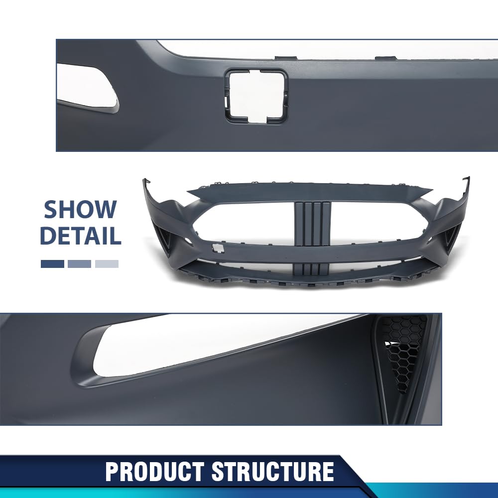 PIT66 Front Bumper Cover Fascia Primed Fit Ford Mustang 2018-2019